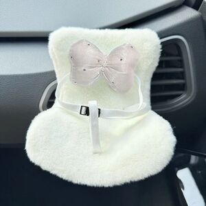 LABUBU Fashion Furry Kids Car Seat/Air Freshner with Bow For Your Car.